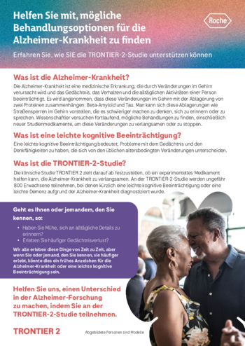 Infoblatt TRONTIER-2-Studie_Alzheimer