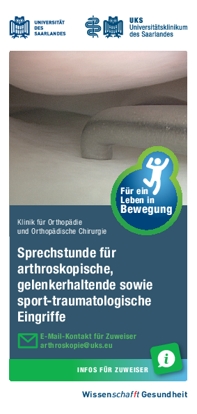Infoflyer der Orthop&auml;die zur Arthroskopie-Sprechstunde (PDF)