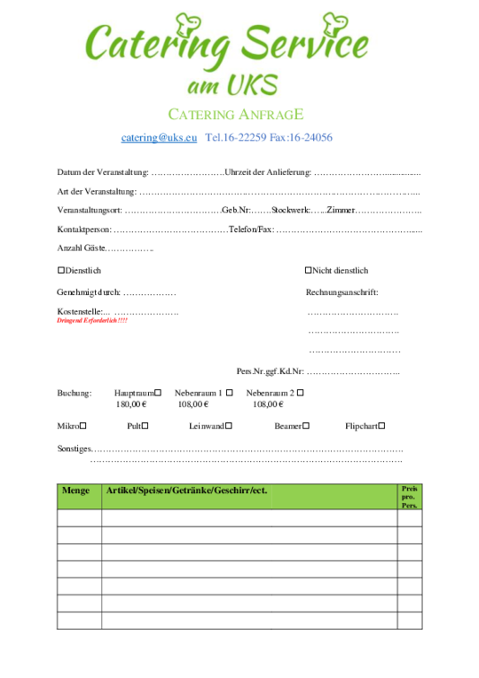 Bestellformular für Catering-Service (PDF)