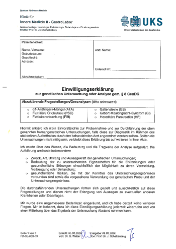 Einwilligungsformular Gastrolabor